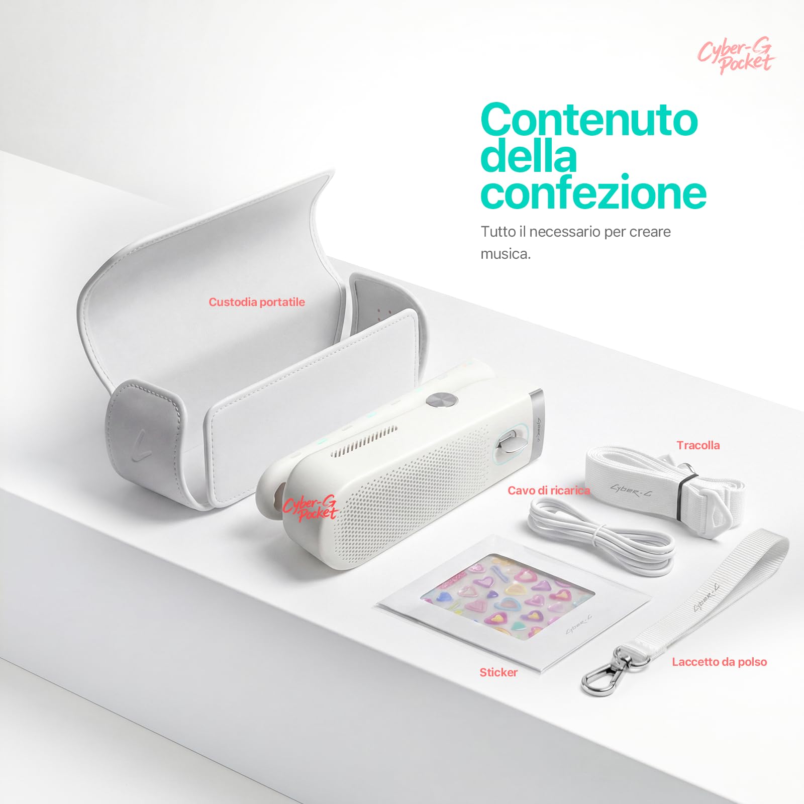 Enya Cyber-G Pocket Smart Gitarra – Strumento musicale portatile con App | Fare musica senza esperienza, design pieghevole 0,8 kg, subito pronto all'uso con suoni ed effetti smart per casa e viaggio