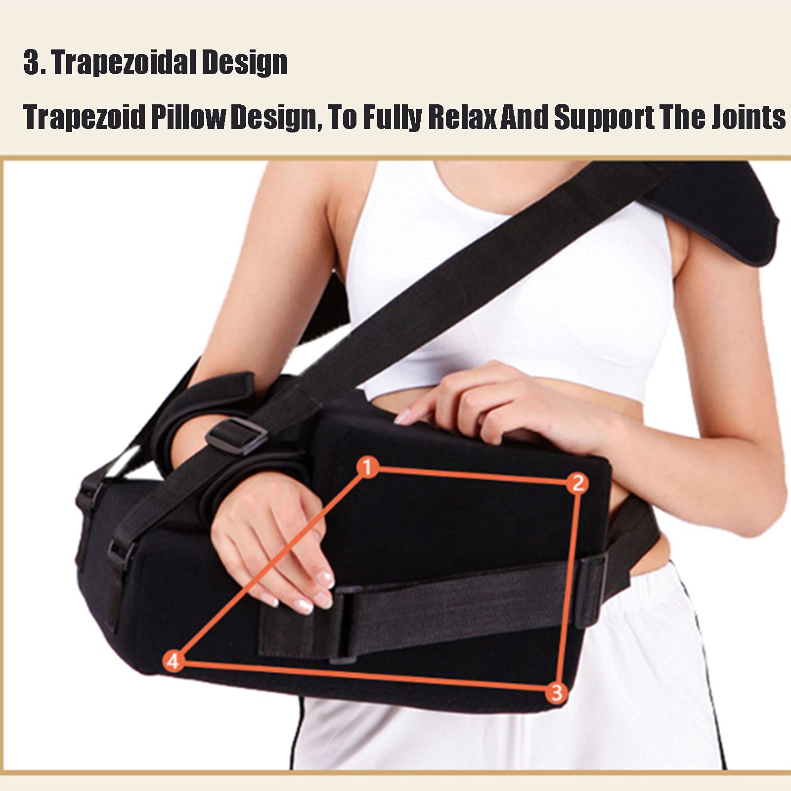 Soporte de Hombro con Cabestrillo Ajustable para el Brazo con Vendaje, Soporte cómodo y Transpirable para húmero dislocado, Hombro dislocado con Almohadilla Lumbar y Bola de Agarre,Right