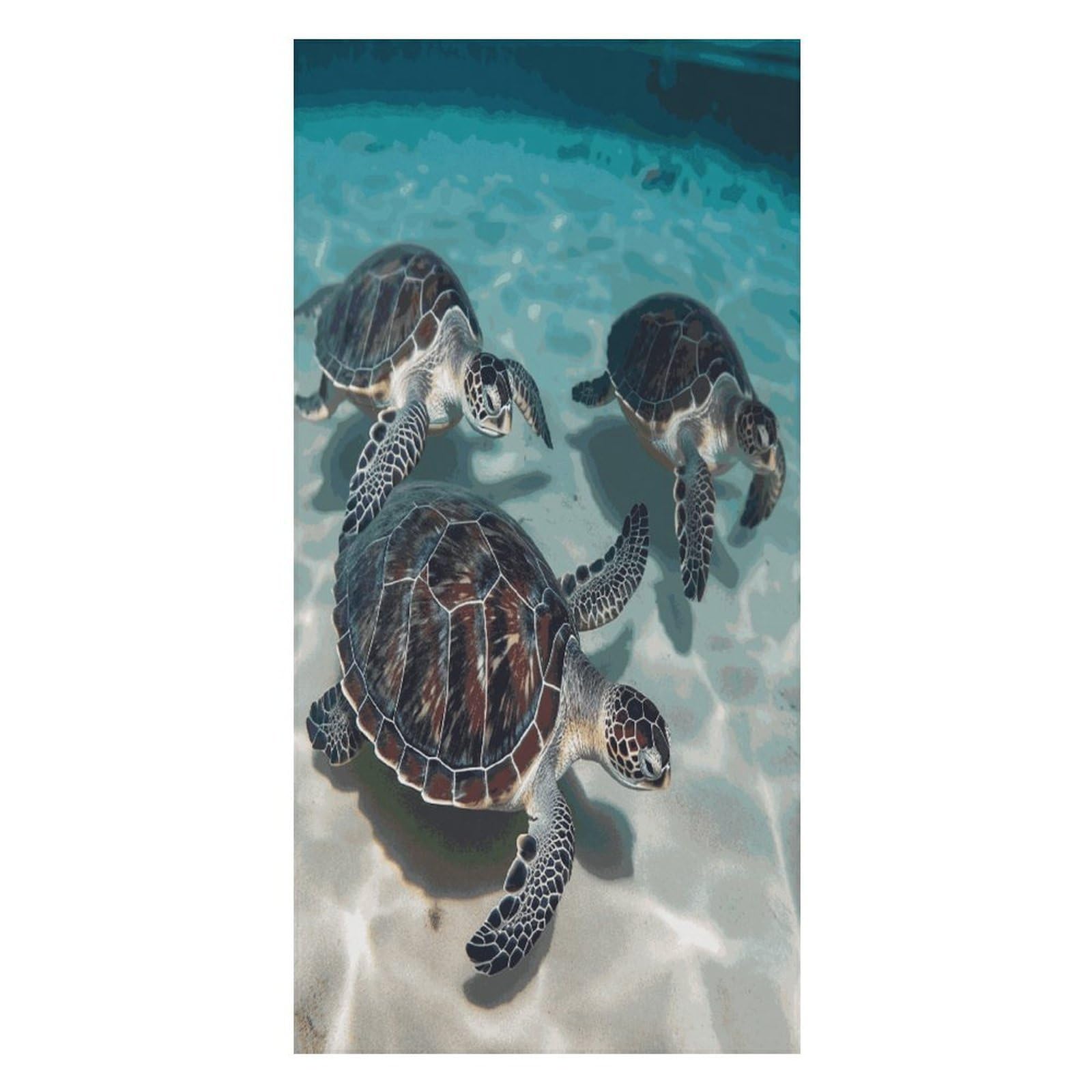 FekiLoot Sea Turtles Beach Towel Oversized Bath Towel Ultra Soft Pool Towel Cozy Swim Towel Silky Lounge Towel Quick Dry Travel Towel Gentle Absorbent Towel for Adults Women Men
