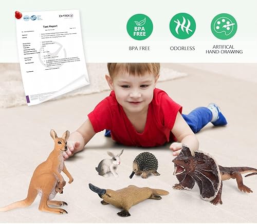 Miniatura 2 de Volnau Figuras de juguetes de animales, 12 figuras australianas para niños, decoración de Navidad, regalo preescolar, paquete educativo de