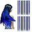 KGBFASS 16Pcs Blue Clip in Colored Hair Extensions 22inch Long Straight Party Highlights Colorful Hair Extension One Color Clip on Hairpieces for Women Girls