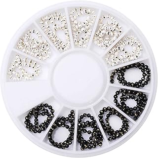 Pegar en uñas de gel, pegatinas de uñas de gel, diamantes de imitación de uñas rosas, cristales, gemas, colores mezclados, cuentas de uñas de varios tamaños, gemas de vidrio azul y rosa, piedras, cris