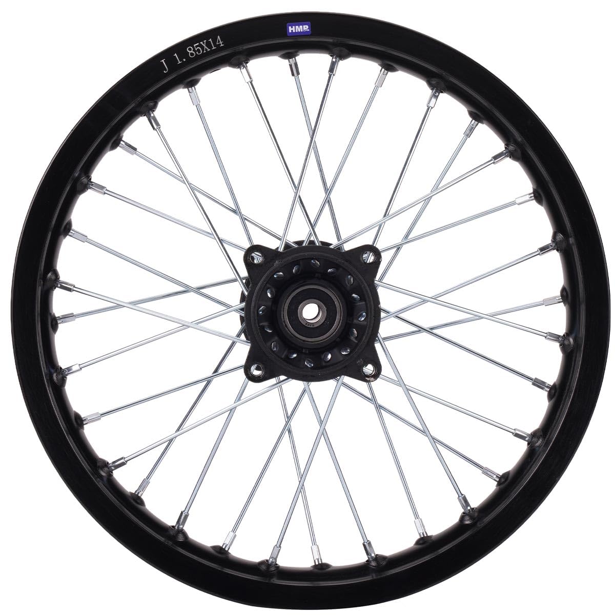 Cerchio Alluminio Anodizzato 14 Pollici Posteriore Nero 12 MM Typ2 Pit Bike Dirt Bike Cross