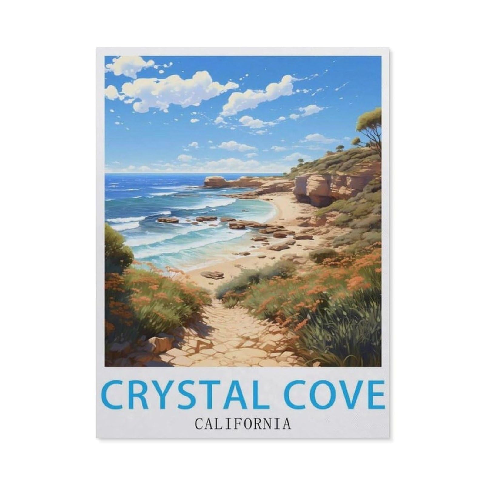 Paint by Numbers for Adults Kids Beginner，Crystal Cove California，DIY Acrylic Painting by Numbers Kits with Brushes Acrylic Pigment Home Decoration Brithday Gifts(40x50cm-AY55 — image 1