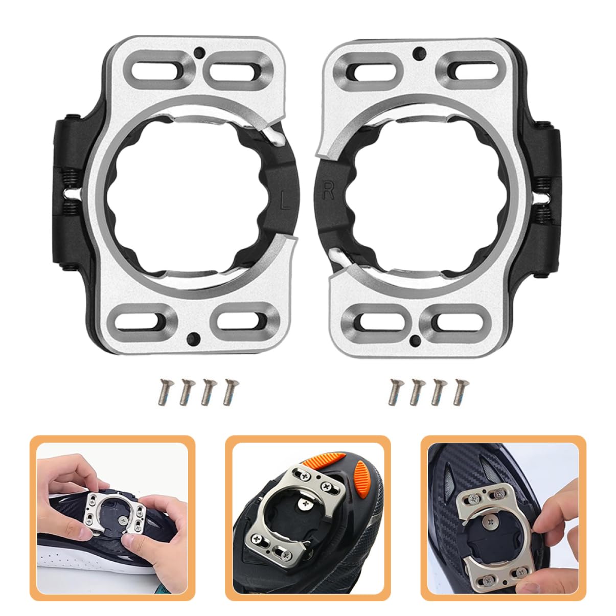 2pezzi Tacchetti Per Bici Da Strada Copripedali Da Ciclismo Adattatore Per Tacchette Sgancio Rapido Accessori Per Pedali Bicicletta Convertitore Per Tacche Piastra Per Scarpe Cicli