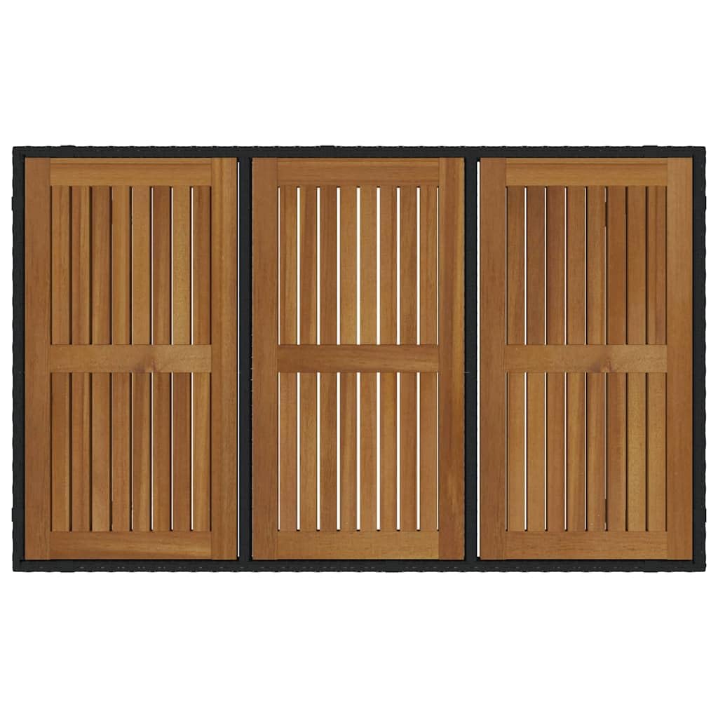 Zestaw do jadalni w ogrodzie 7 pcs Czarny polirattan nowoczesny meble tarasowe stół 190x90 cm krzesła 6 szt ergonomiczne siedziska stalowa rama do spotkań rodzinnych i przyjęć na zewnątrz