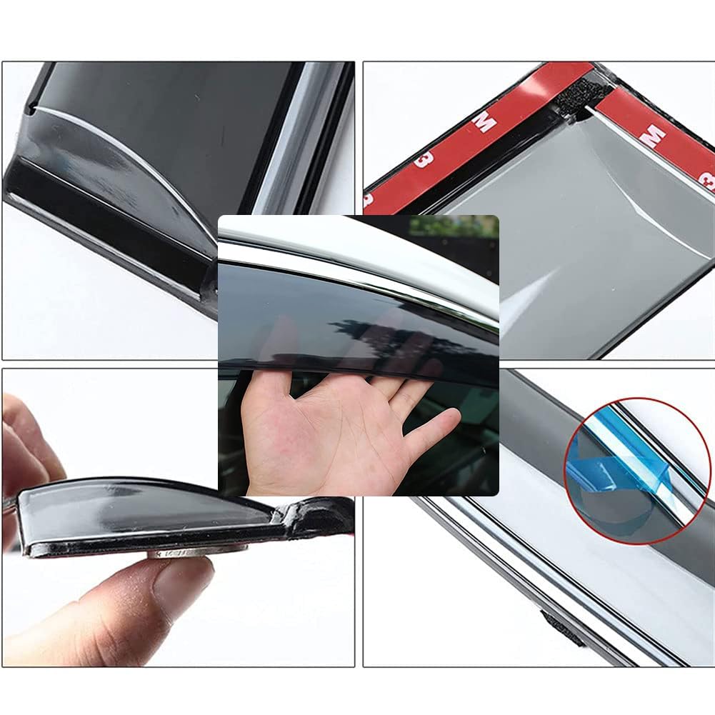 Set 4 Deflettori Antivento Per BMW X3 (E83) 2003-2010 - Visiere Laterali In Acrilico Fumé, Montaggio A Canale