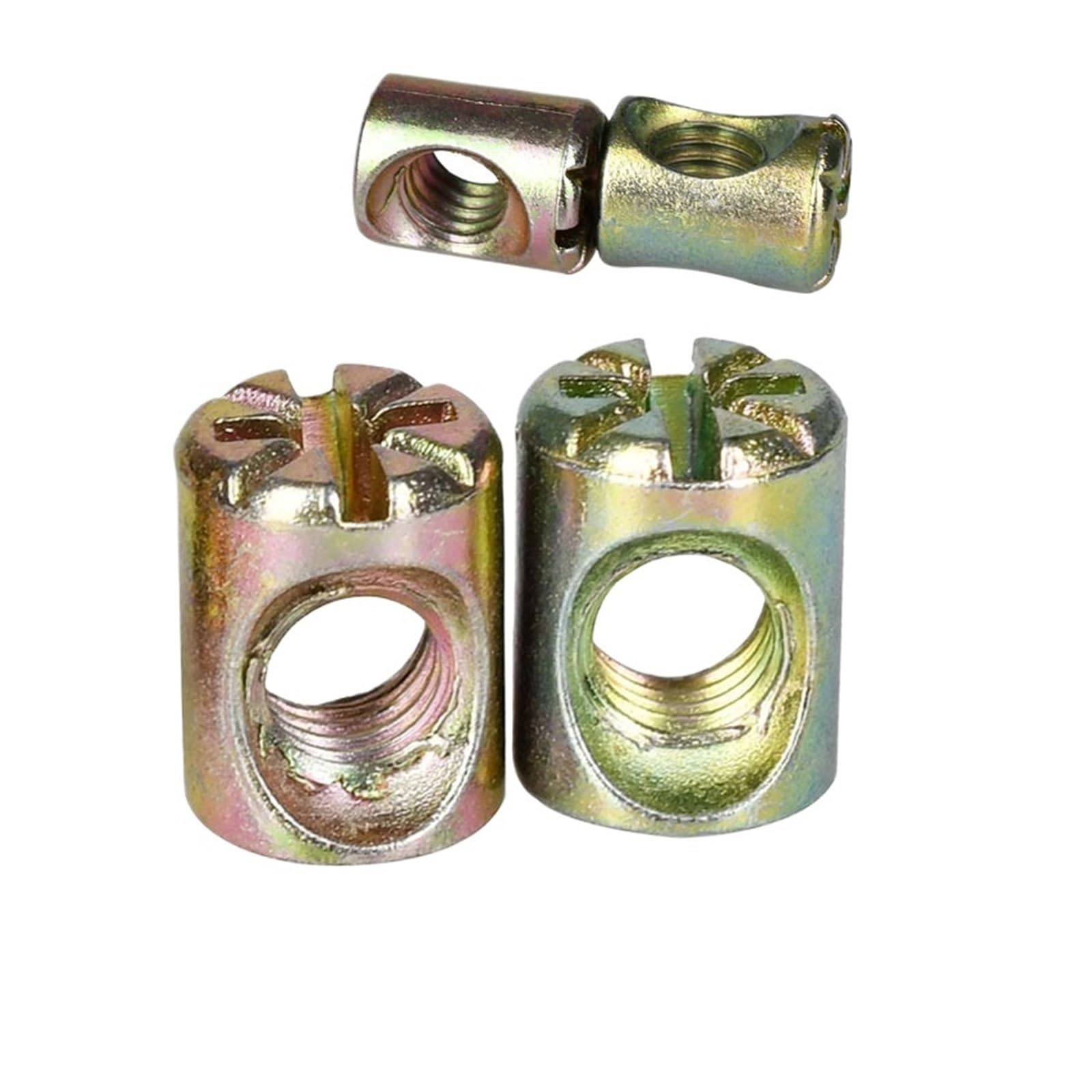 Dado a barilotto, Dadi con inserto incorporato for mobili in ferro M6 Zine, perni cilindrici, for sedie in legno, for martelli scanalati, Si(M6 (5Pcs),10mm)