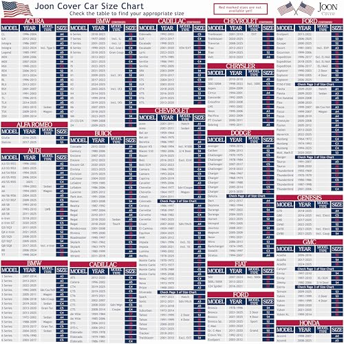 Image of Joon U.S. Flag Sedan Car Cover Waterproof All Weather - Car Covers for Automobiles - Car Covers Waterproof Car Cover (A4 - See Size Chart)