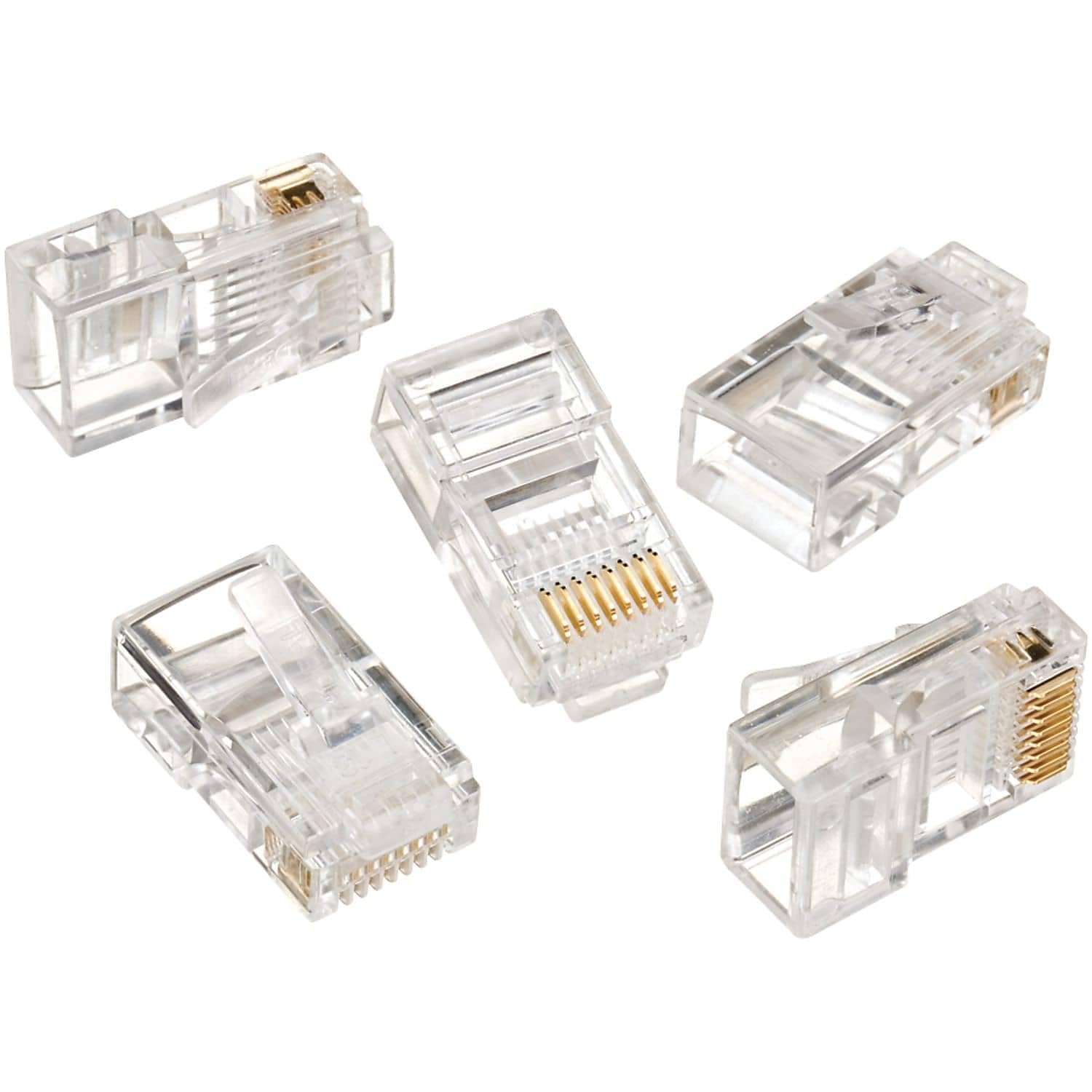 Ideal Electrical 85-346 8P8C Modular Plugs Connector, RJ-45 Connector for CAT5e, Twisted Pair 100 MHz Cables, 25 Connectors