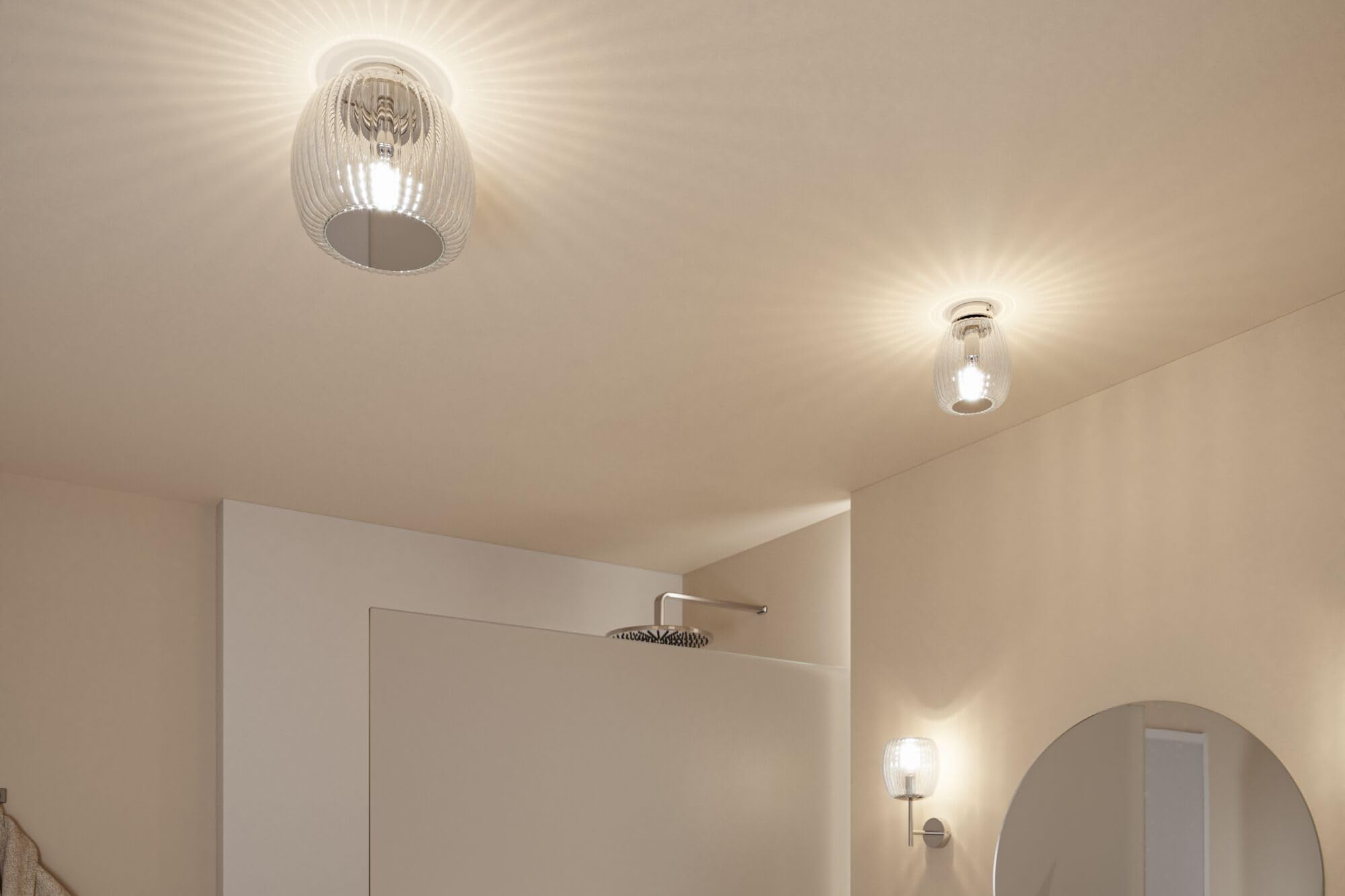 Paulmann 71141 Selection Bathroom plafonnier Ruya IP44 E14 230V max. 20W Verre, Chrome applique/plafonnier, éclair. salle de bain - lum. sans ampoule
