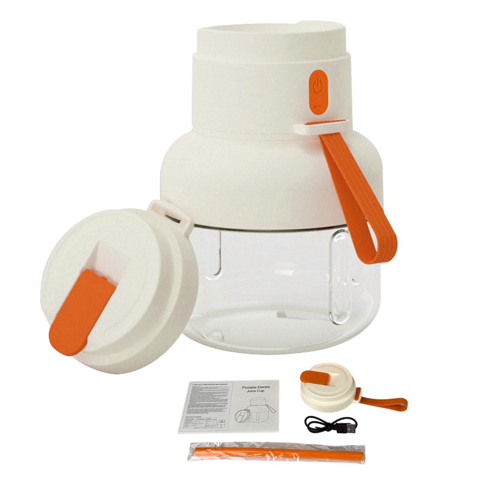 Licuadora portátil recargable de 850ml, mini batidora USB compacta de 40W naranja 8