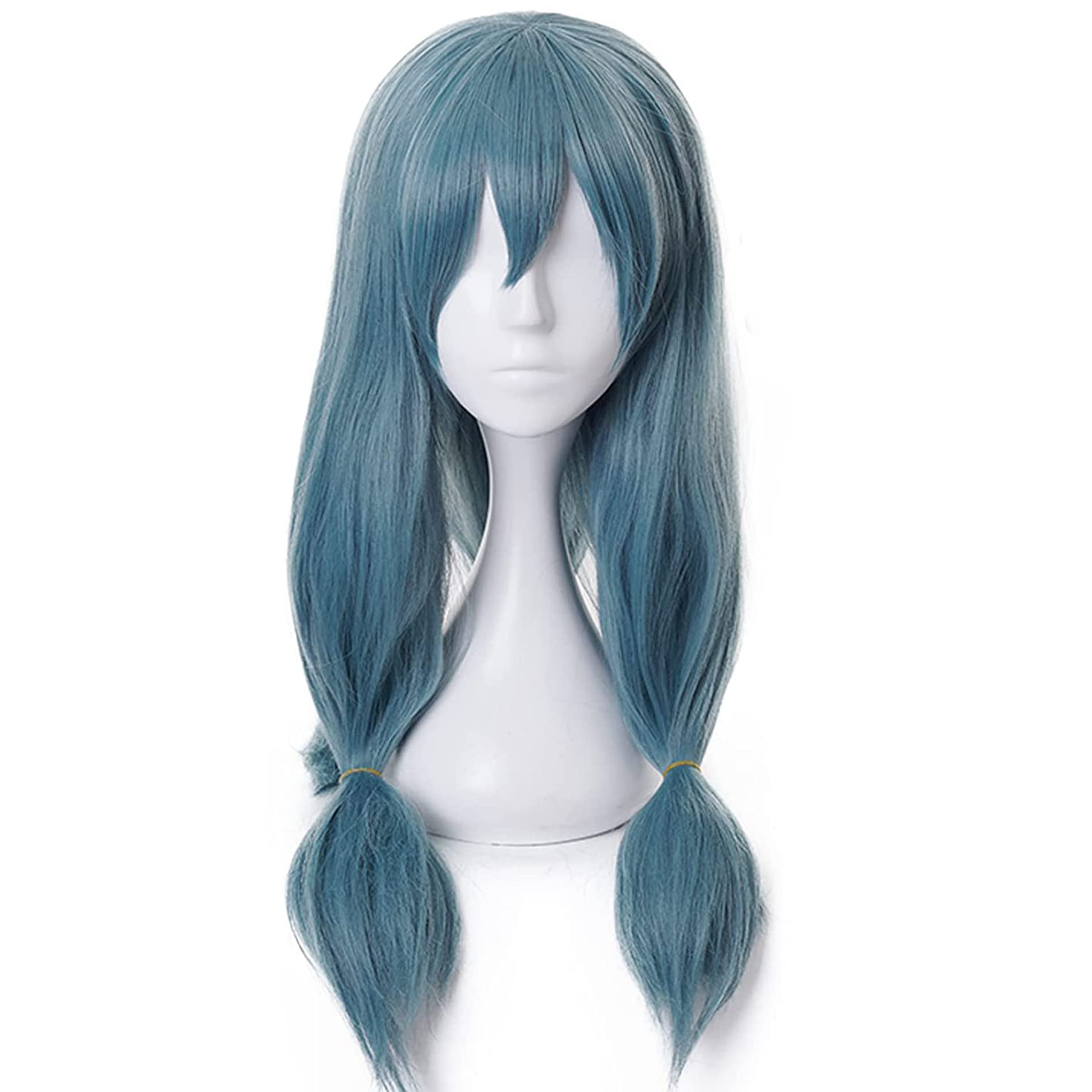Lake Blue Three Ponytail Long Heat Resistant Synthetic Straight Hair Halloween Anime wig for Women Cosplay Rple Party Replacement Wigs