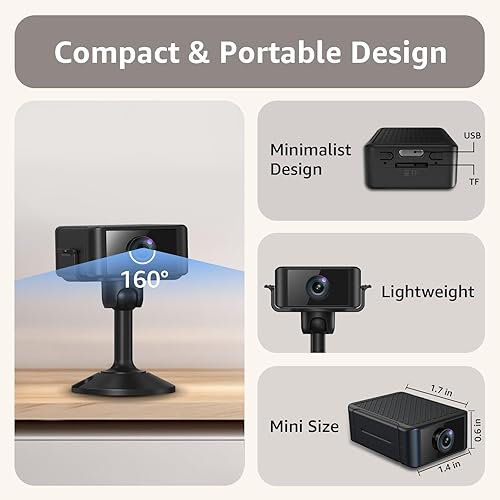 Miniatura 3 de Cámara oculta 4K espía con visión nocturna, duración de la batería 4H, alertas de detección de movimiento, almacenamiento SDCloud, control de