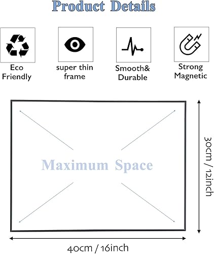 Miniatura 2 de LiebHome Pizarra blanca de borrado en seco, pizarra magnética de borrado en seco de 12 x 16 pulgadas para pared, marco de aluminio pizarra blanca