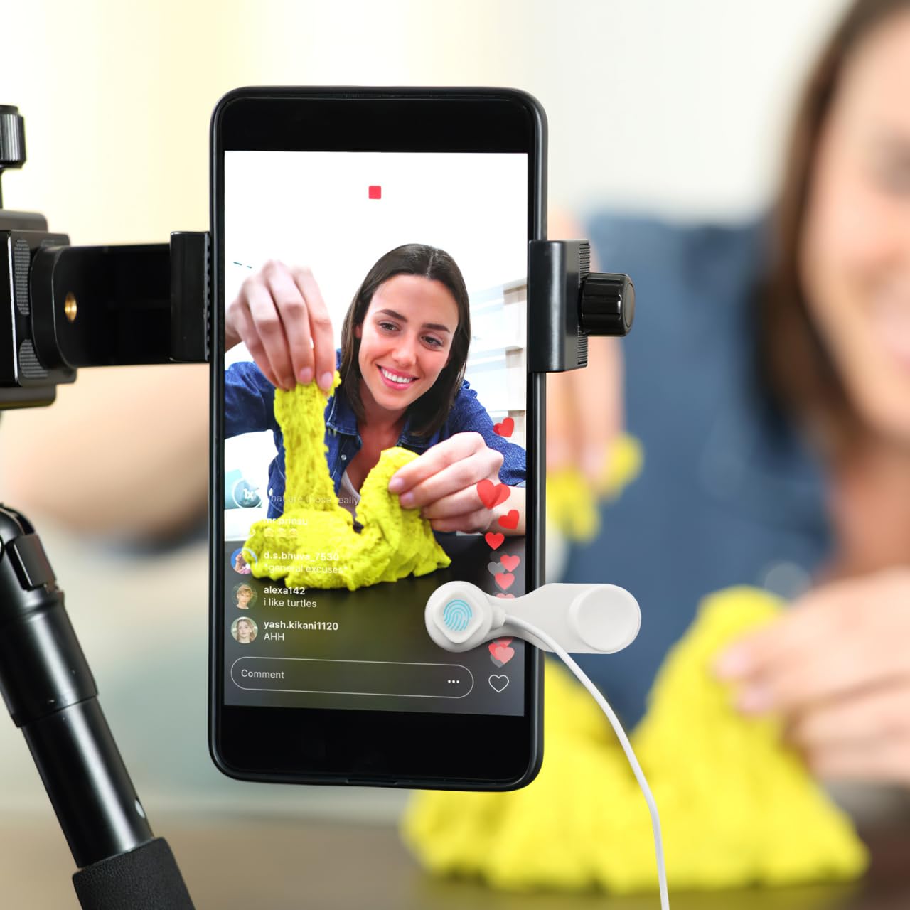 jojofuny Clicker automatico dello schermo per telefono: clicker USB per lo schermo del telefono cellulare per lo streaming live - Applicatore automatico universale per il clic delle dita per giochi