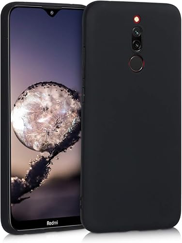 kwmobile Funda compatible con Xiaomi Redmi 8 - Funda protectora delgada para teléfono TPU - Acabado mate suave - Negro mate