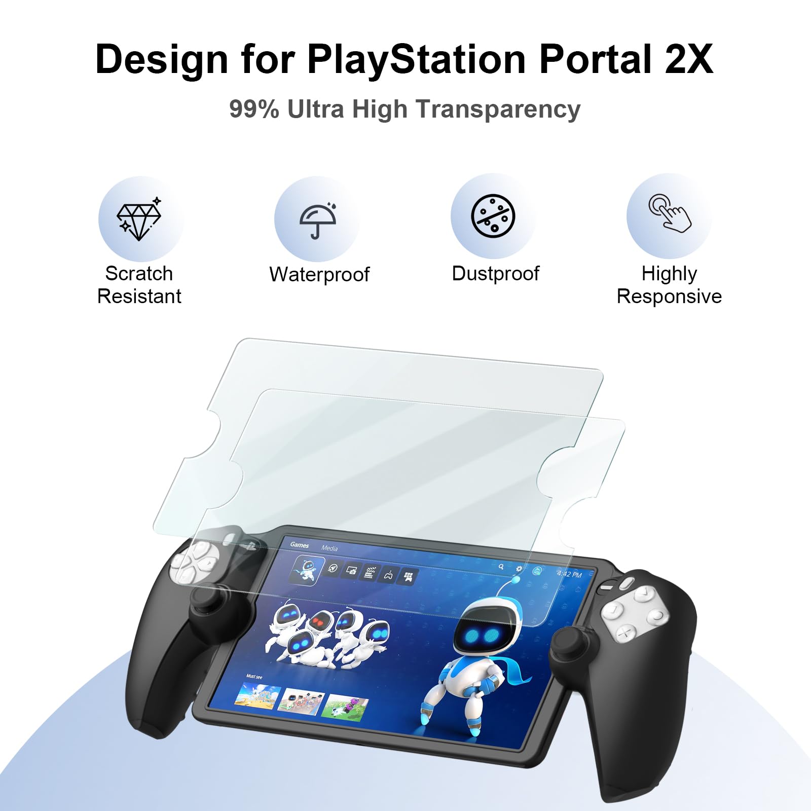 TicEaik 14 en 1 Accessoires pour PlayStation Portal, Étui de Transport pour PS Portal avec 2 Protecteurs d'écran, 1 Coque de Protection en Silicone avec Protection Complète, 4 Capuchons de Joystick
