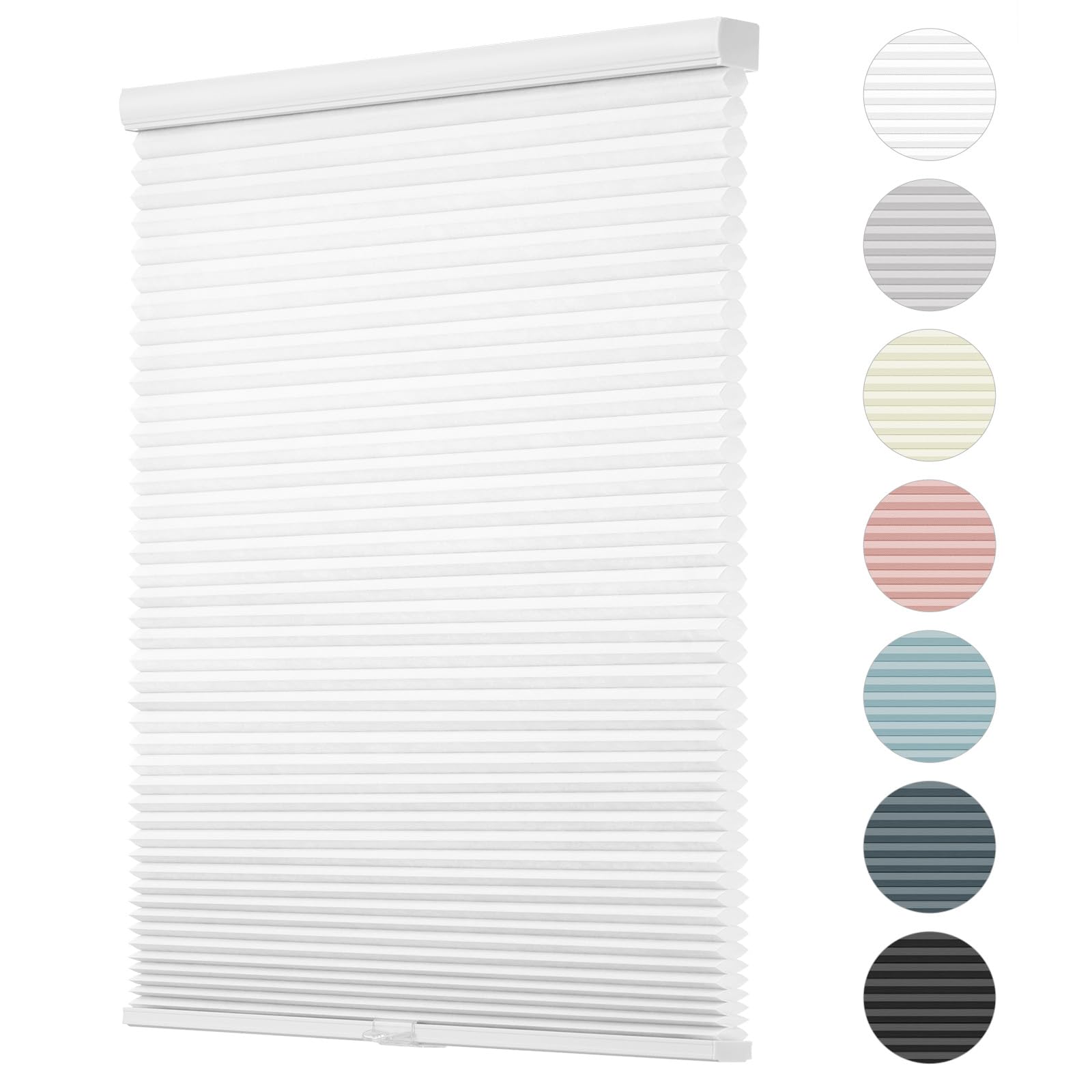 similar to…changshade cordless cellular shades light filtering custom size, honeycomb door indoor window blinds 1.5 inch cell pleated easy install for home, office, living room, bedroom, bathroom, nursey, white
