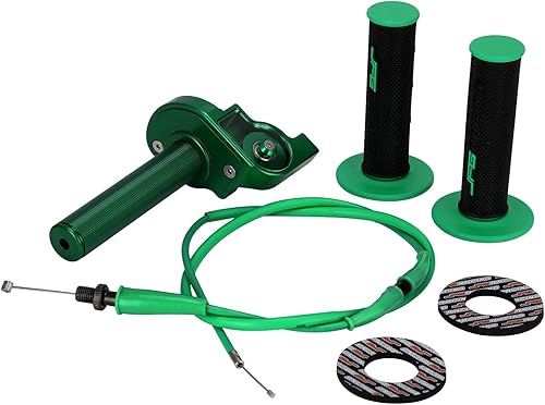 Miniatura 7 de JFG RACING Asamblea del acelerador de motocicleta, 78 pulgadas, 0.866 in, agarre de acelerador de giro rápido con cable de acelerador, aleación de