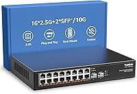 Vista 9 de Switch Ethernet no gestionado de 6 puertos 2.5G, 4 puertos Base-T de 2.5G, 2 SFP de 10G, compatible con 100/1000/2500Mbps, VLAN, sin ventilador