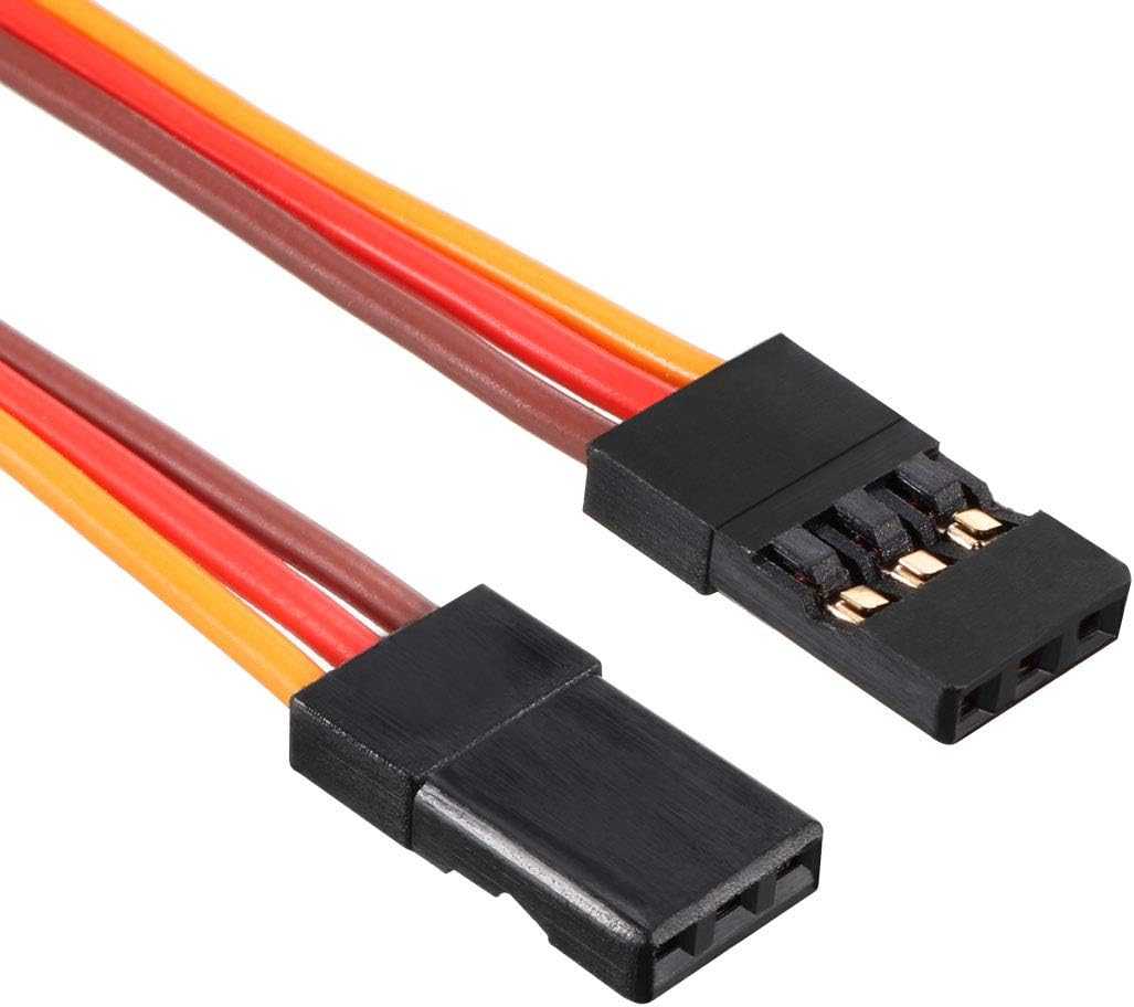 uxcell 10Pcs 23CM 3-Pin Male to Male Lead Servo Extension Cable Cord Connectors, 22AWG 60-Cores Wire for RC Futaba JR Servo