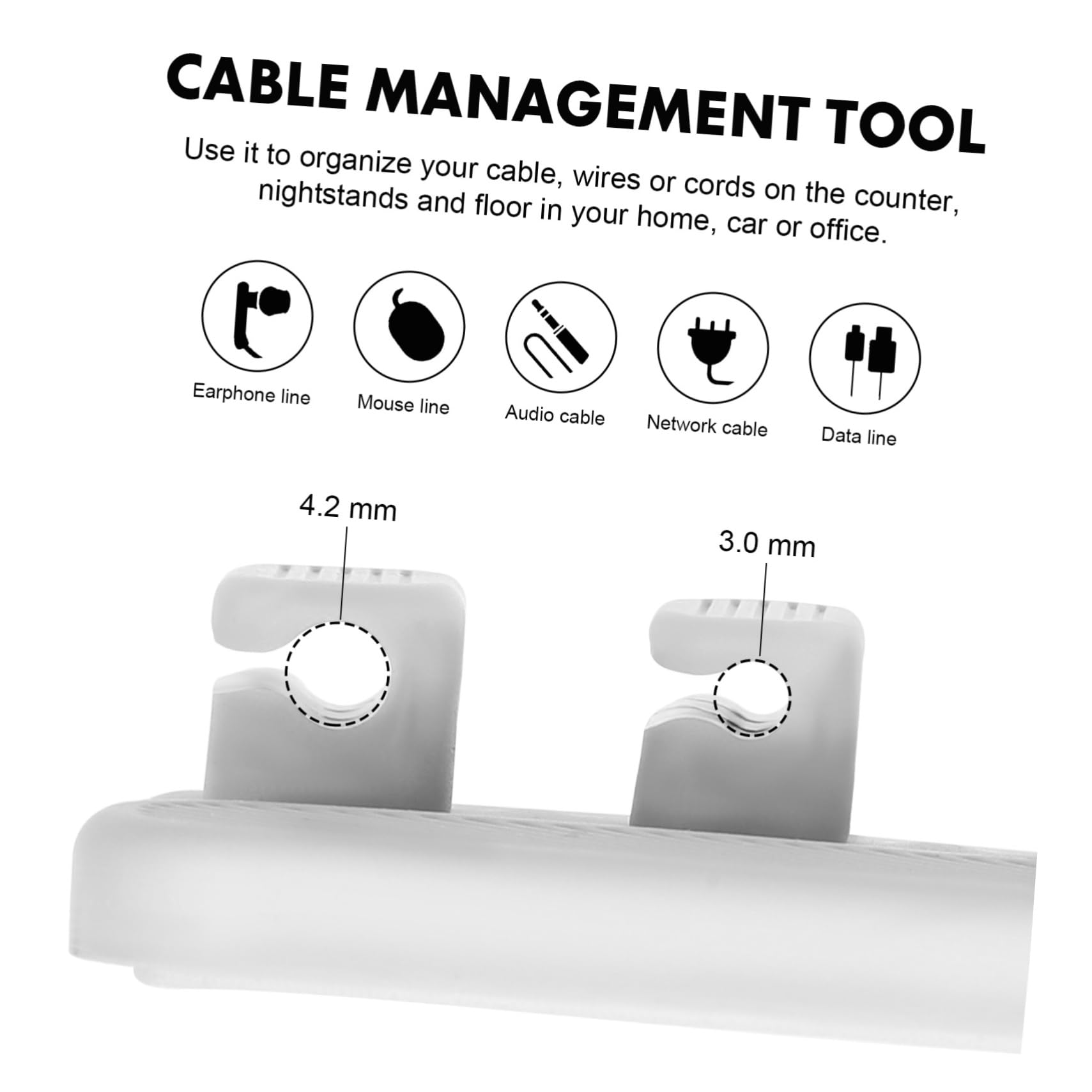 OSALADI 4sets Organizzatore Magnetico Per Cavi Clip Porta Cavi Adesive Per Scrivania Soluzione Pratica e Compatta Facile Da Installare Per Casa e Ufficio