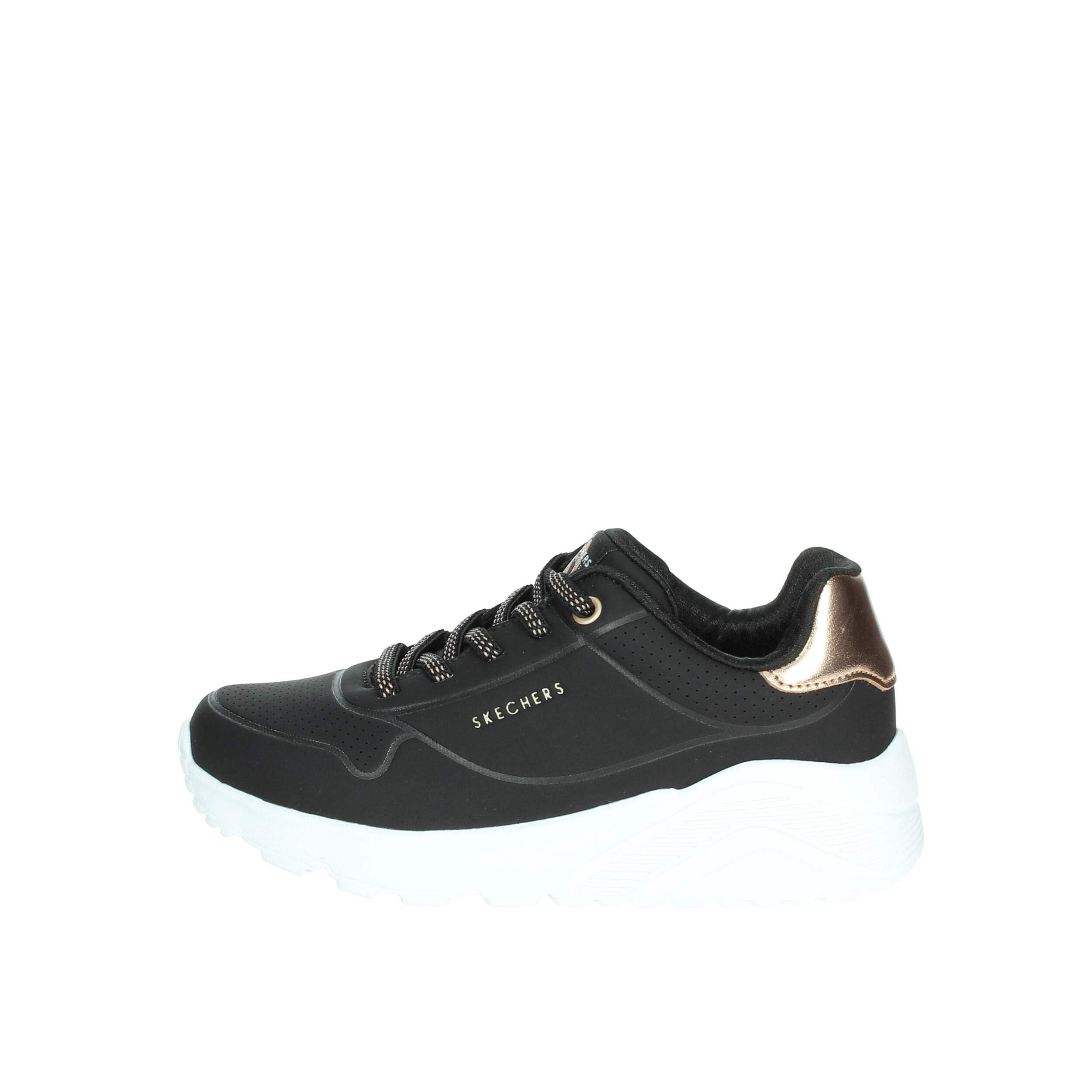 Skechers Girl's Uno Lite Sneakers, Black Synthetic/Trim, 9.5 UK Child