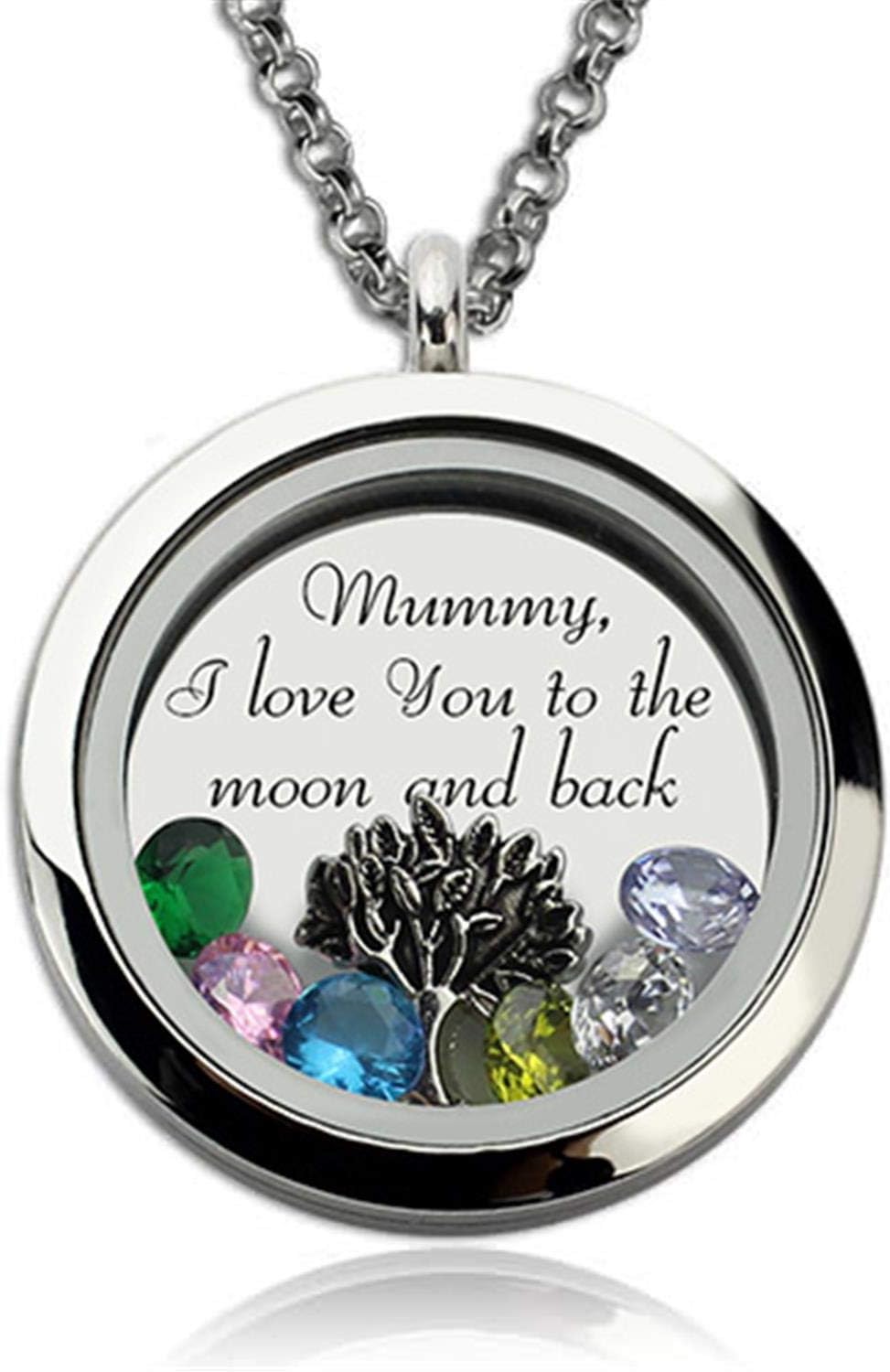 Getname Necklace Living Memory Floating Pendant Necklace Personalized Family Floating Crystal Living Locket