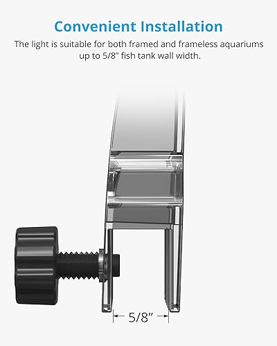 Miniatura 5 de NICREW Luz marina con clip para acuario, luz de tanque de peces de agua salada para tanques de arrecife de coral con temporizador LCD, 2 modos de