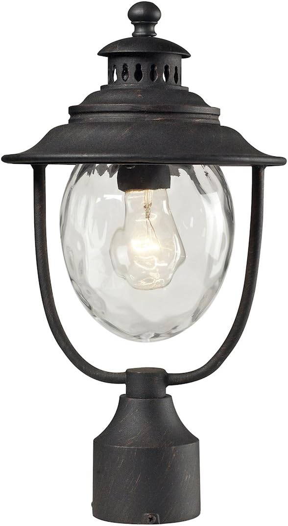 Elk Home 45042/1 Searsport 15'' High 1 Outdoor Light with Weathered Charcoal Finish Post Mount, 8 by 15-Inch