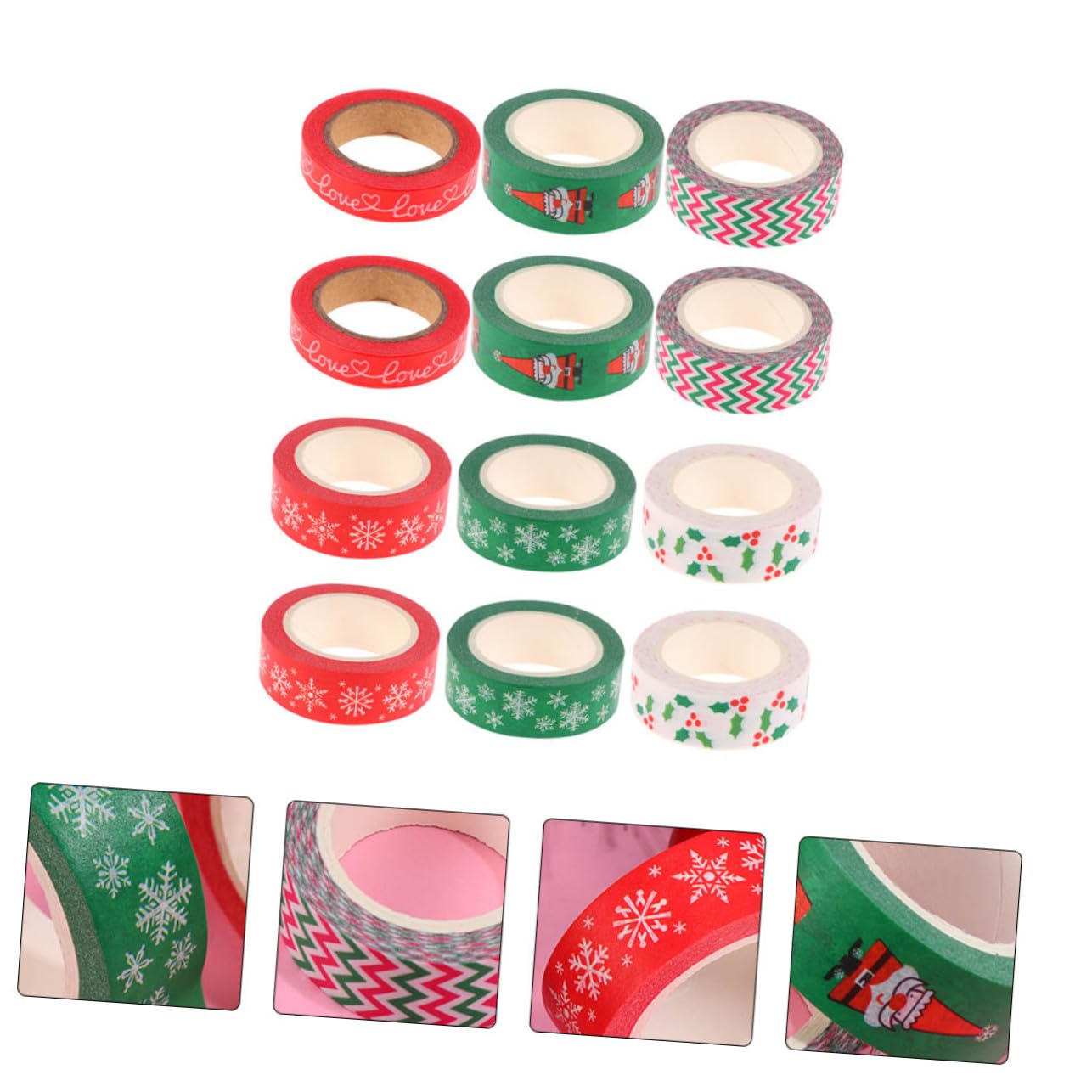 Angoily 24 Rollen Weihnachts Washi Tape mit Bunten Mustern Vielseitig für DIY Geschenkverpackungen Scrapbooking Planer und Kreative Dekoration Handlich und Vielfältig Einsetzbar