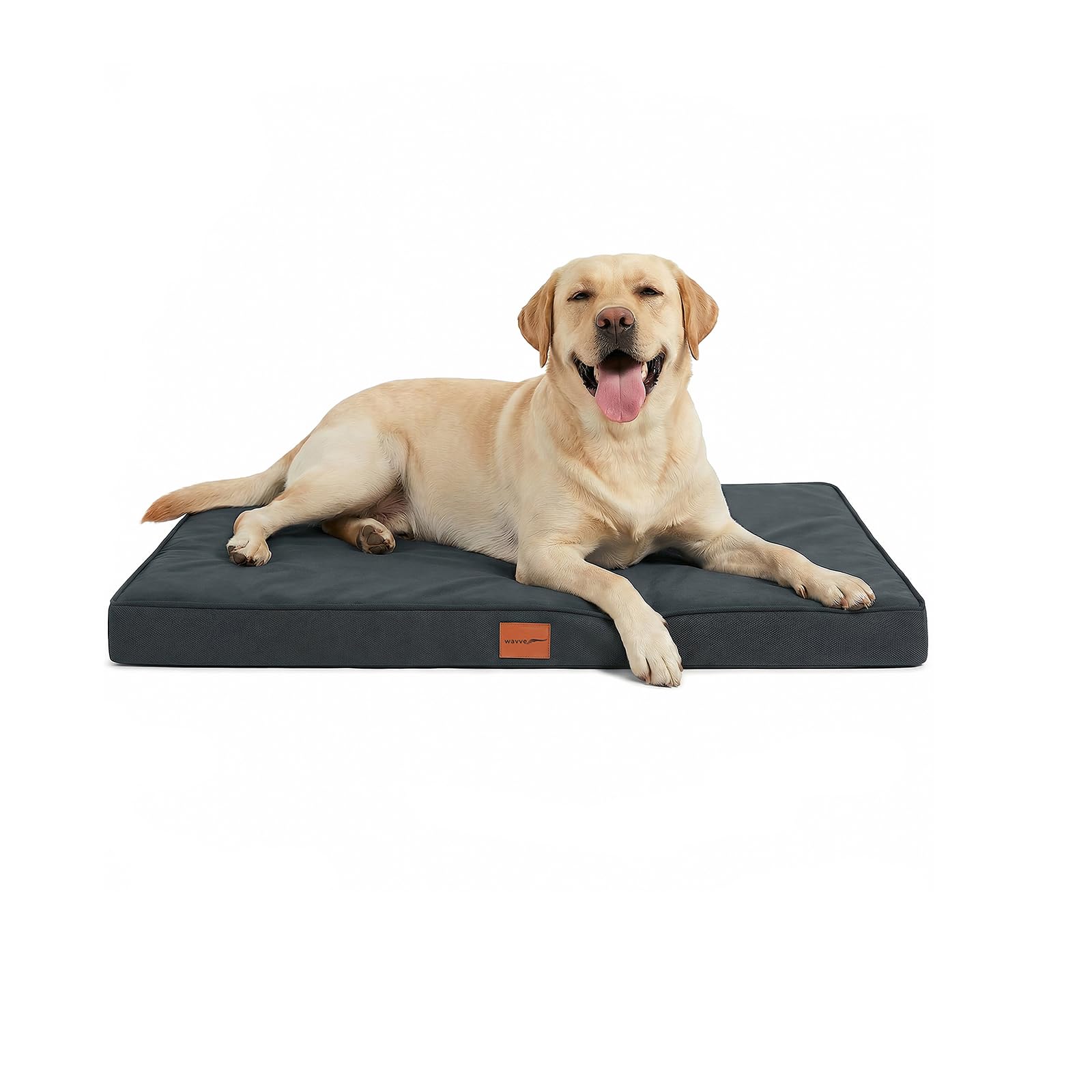 WAVVE Cuccia Cane Grande Ortopedica 104x69x7.6 cm, Cuscino per Cani interno indistruttibile, Letto per Cani Sfoderabile Lavabile Impermeabile, Materassino per Cani in Uovo Foam, Grigio