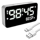 Talking Alarm Clock and Countdown Timer, Hourly Chime for Visually Impaired Elderly Seniors Blind, Battery Operated, Snooze, Temperature, Vibration, Rechargeable, 99 Minutes Led Count down Timing