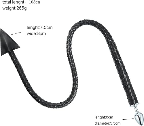 Miniatura 3 de Enchufe anal de metal con látigo sexy de piel sintética para cosplay, juguetes sexuales para adultos, productos sexuales para mujeres y hombres,