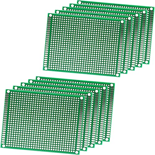 10Pcs Prototype Pcb Board, Double Sided Pcb Boards Prototype Kit 8X12 Universal Pcbs Design Diy Soldering Printed Circuit Board Protoboard For Electronic Project Compatible With Arduino (8X12 Pcb) #TOP20