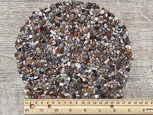 Image of GAF TREASURES 2 oz Lot Natural Botswana Agate Semi Tumbled Gemstone Chips, Crushed Mini Crystals, Undrilled Crystal Chips
