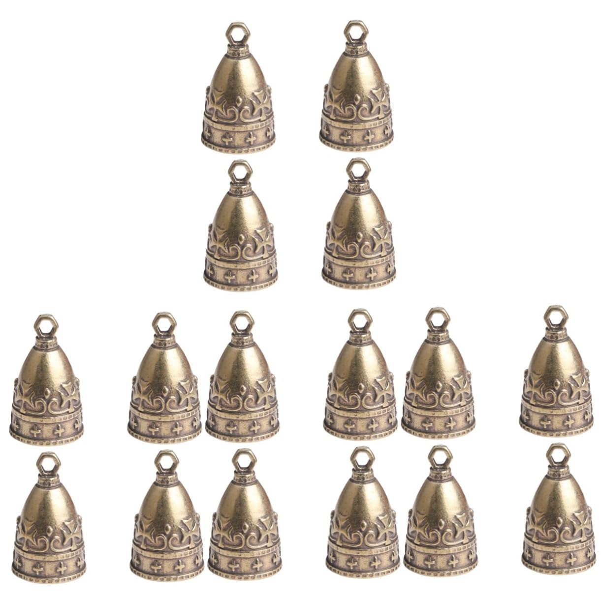 BESPORTBLE 4 Set Rame Invecchiato Vintage Campanelli Eolici Fai da Te Tromba Ciondolo Campana in Rame 4 Pezzi (Antico Invecchiato) Anello Pendente Hanger Cloche 4 Pezzi * 4