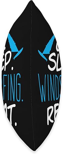 Miniatura 2 de Windsurfer Windsurfing Windsurf Kitesurfing Motifs Eat Sleep Repeat Windsurfer Surfing Throw Pillow, 18x18, Multicolor