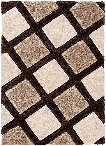 Image of Shaggy Rug for Bedroom Living Room 3X5 FEET Fluffy Plush Area Carpet with Non Slip Backing, Modern Cozy Floor Rug for Home Decor and Comfort (Multi, Beigebrown)