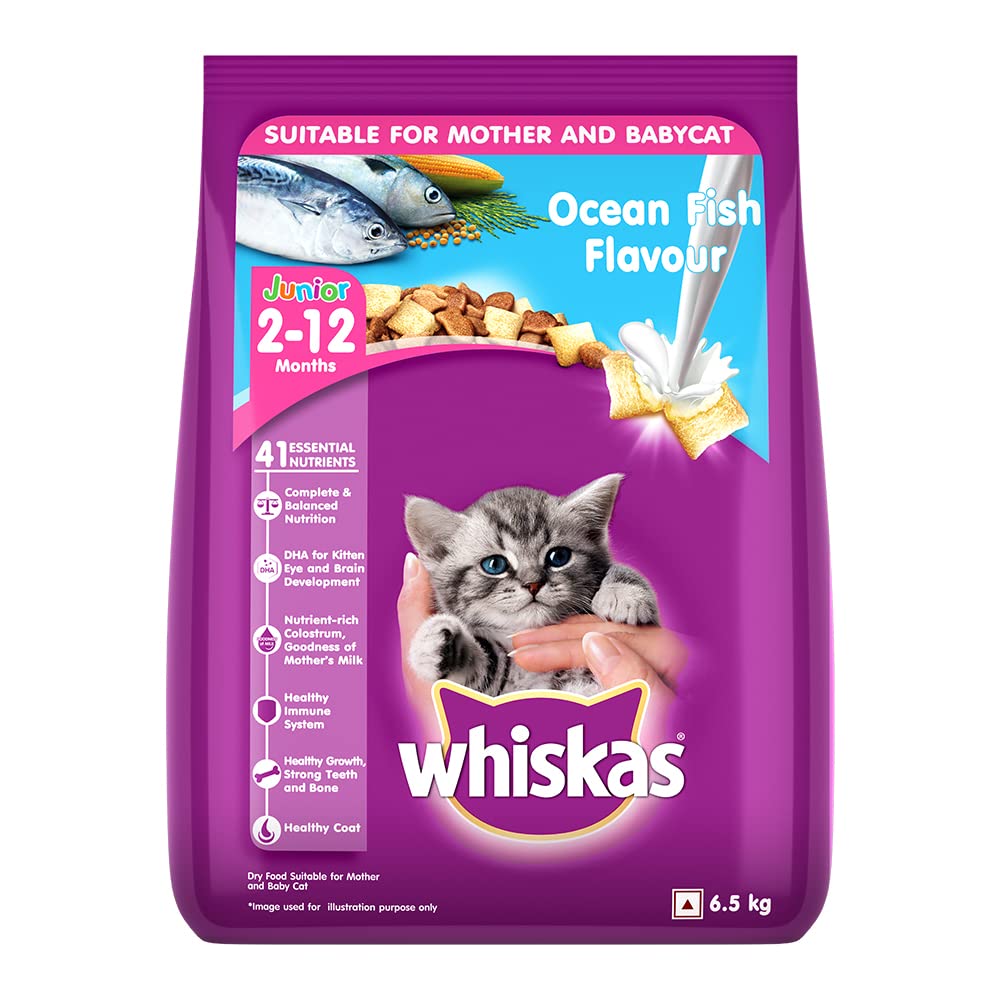 Buy Whiskas Dry Cat Food for Mother and Babycat, Ocean Fish Flavour, 6.