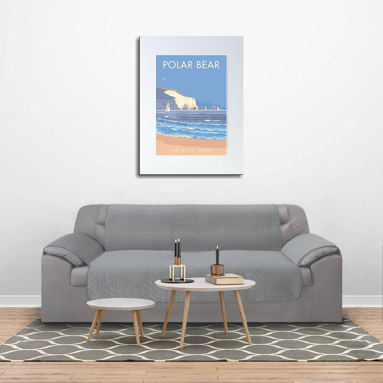 GFD Textiles - Cubre Sofa 4 Plazas 190 cm, Funda para Sofá Ajustable, Forros para Sofás Antideslizante, Fundas Sofá Acolchado, Protector Sofá Duradero Perros Gatos Mascotas (4 plazas, Gris)