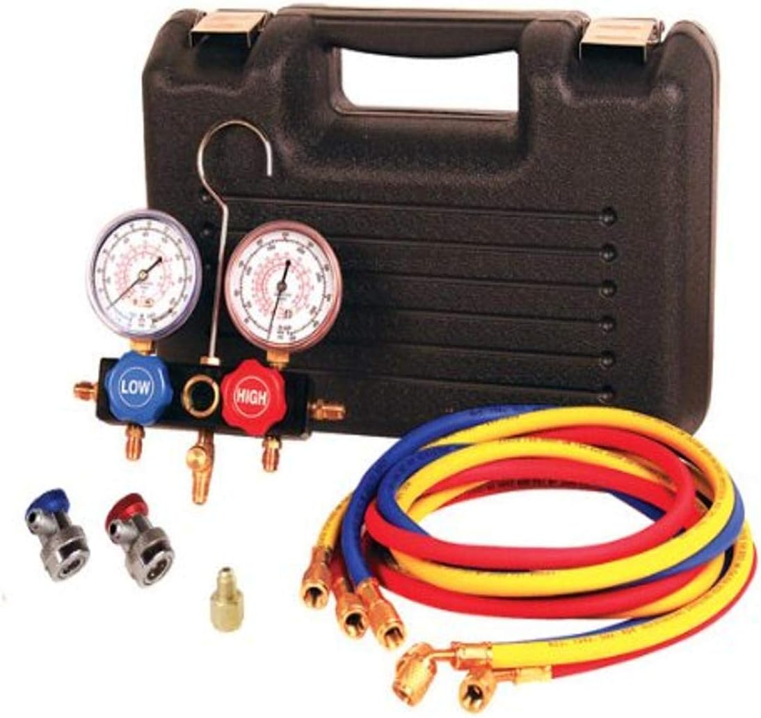 FJC 6698 R134A/R12/R22 Dual Aluminum Gauge Set with Case