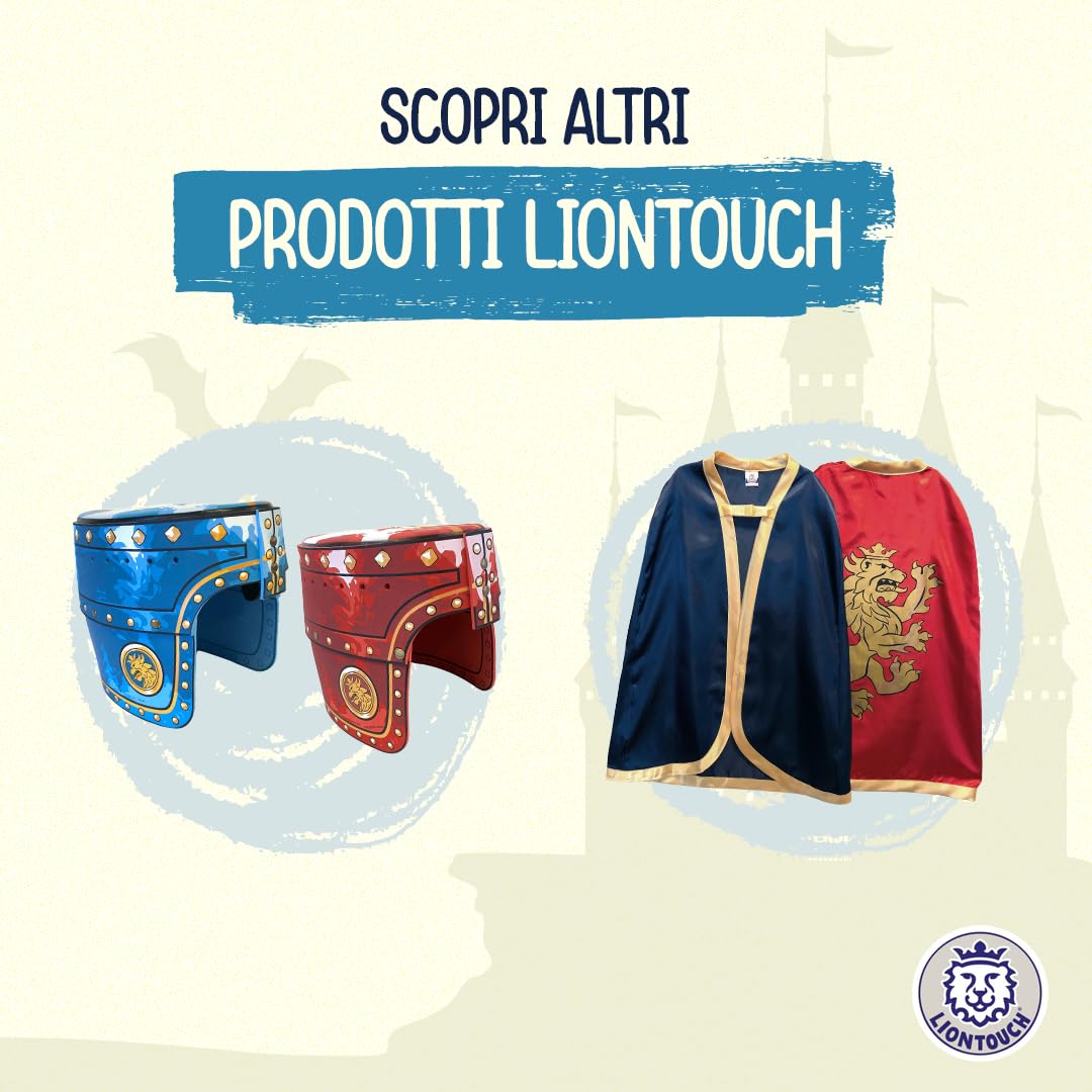 Liontouch - Spade Scudi ASCE da Cavaliere in Gommapiuma, Blu e Rosso | Set per Battaglie per Bambini, 3-8 Anni | Armi Medievali Giocattolo Sicure | Gioco di Ruolo |Travestimenti e Costumi per Bambini