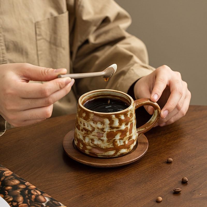 Rough Pottery Light Luxury Retro Coffee Cup Western Restaurant Set