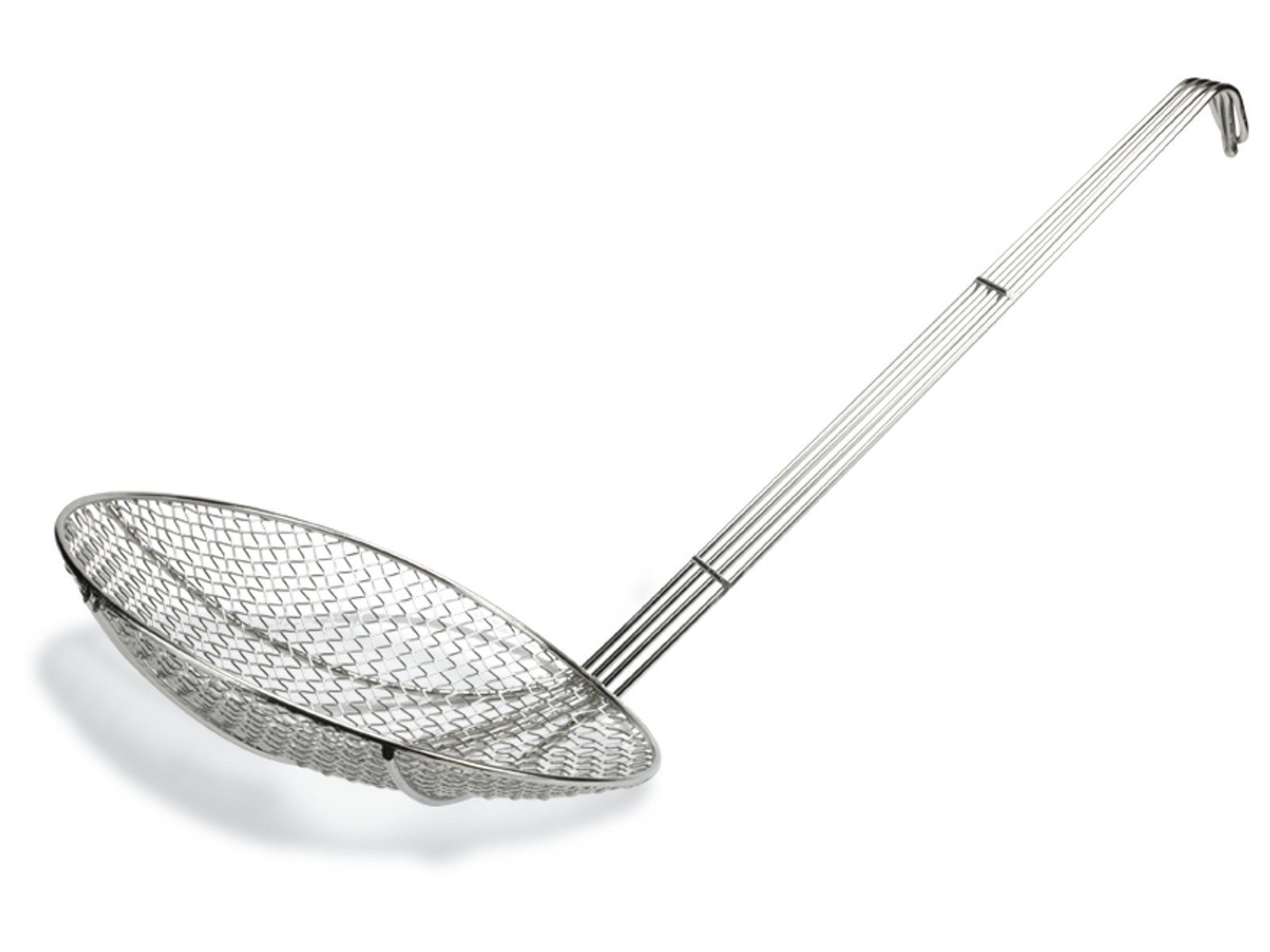 Schiumarola con manico rinforzato e rete filtrante in acciaio inox e diametro di 20 cm