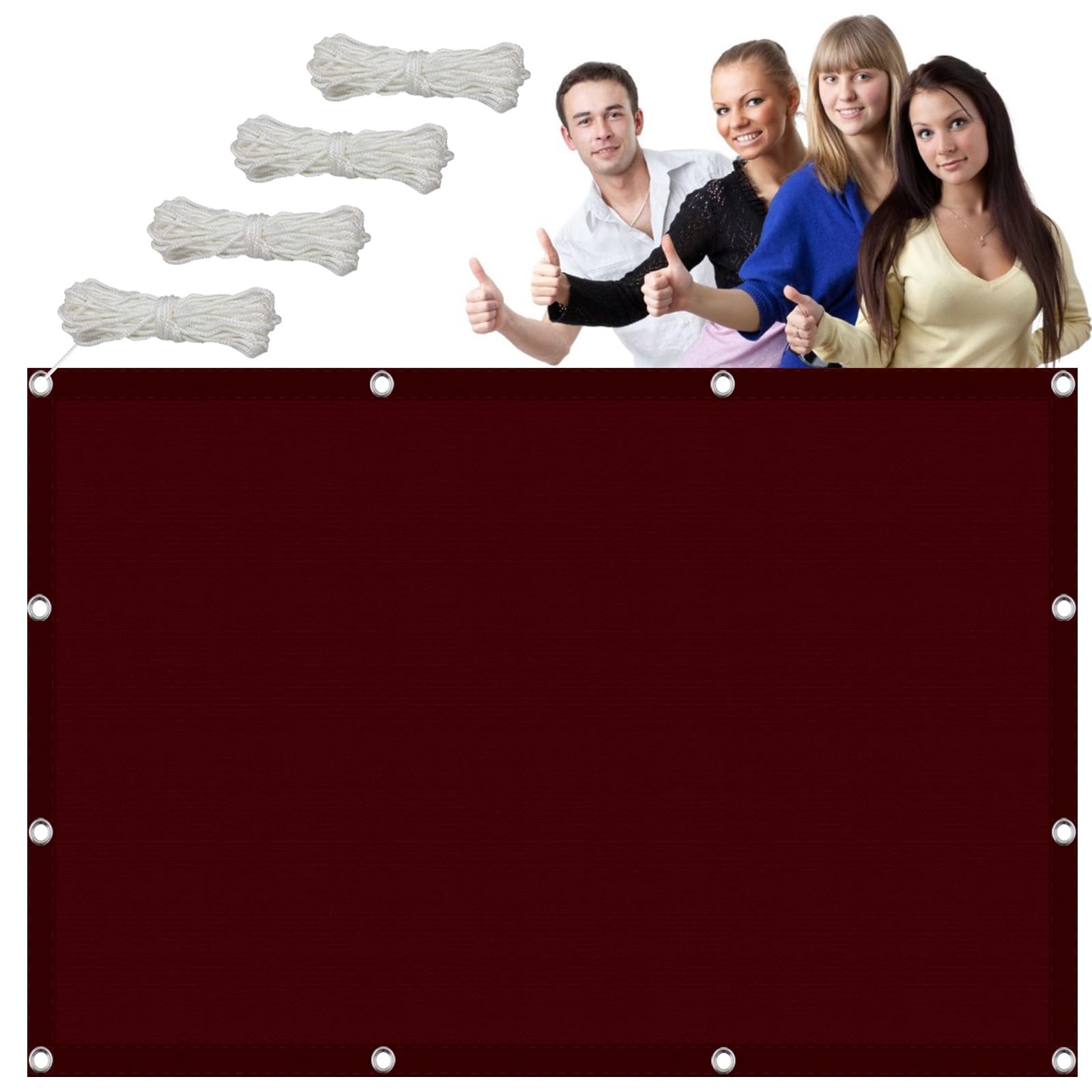 Filet d'ombrage 2.4x9m vin rouge pour rafraîchir votre terrasse et jardin