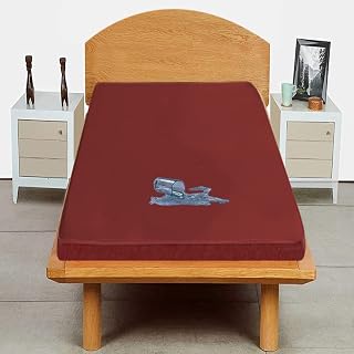 Trance Cotton Feel Terry Ultra Soft Waterproof Small | DIWAN Single Size Mattress Protector | Breathable - Hypoallergenic Bed Protector (72x30 inch | 6x2.5 feet, Maroon - Pack of 1)