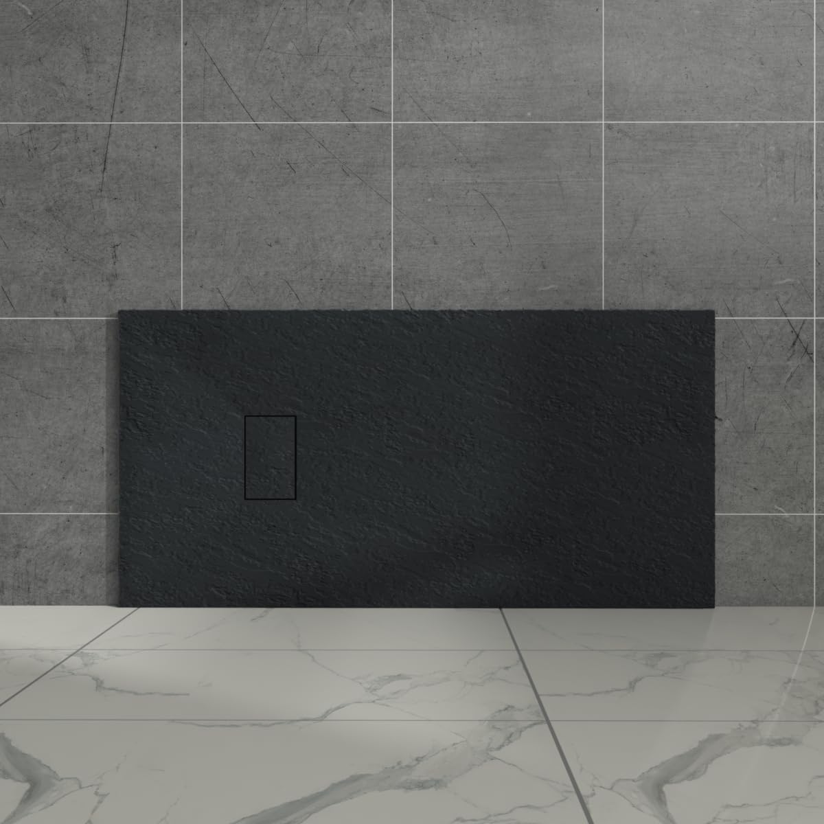 Aquariss Black Rectangular Shower Tray 1500X700mm With Waste