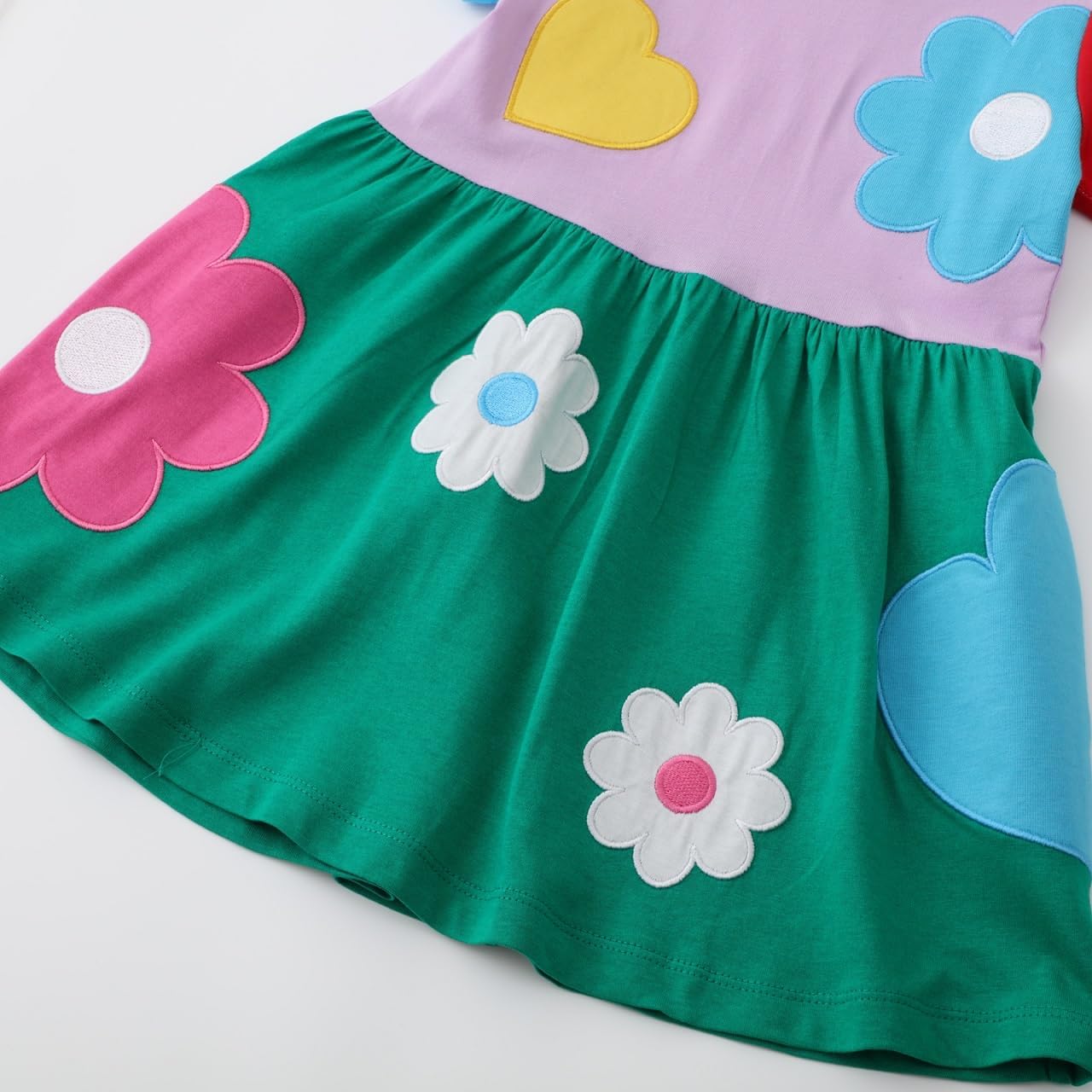 Hongshilian Little Girls Casual Cotton Dress Cartoon Print Short Sleeve Summer T-Shirt Skirt Dresses - Image 5
